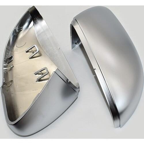 Matt Chrome Mirror Cover Silver Rearview Side Mirror Cap Housing For VW Golf 6 MK6 Touran