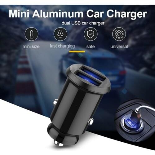 Mini Dual USB Car Charger For Mobile Phone Tablet 3.1A Universal Fast Charger Car-Charger Adapter
