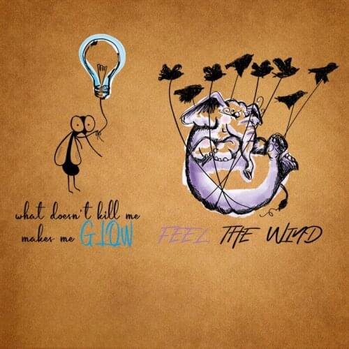 Cartoon cute animal print sticker funny mosquito and elephant abstract heat transfer DIY iron design on children clothes