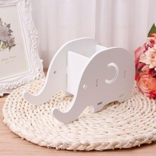 Desktop Wood Elephant Pencil Holder Phone Holder Pen Bracket Stand Storage Rack