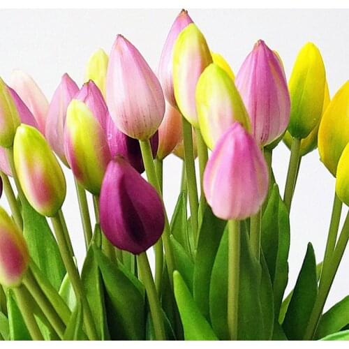 Real Touch Soft Silicone Artificial Tulip Flowers For Home Wedding Decoration Fake Flowers Artificial Flores Garden Decoration