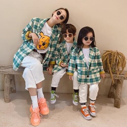 2020 new parent-child wear, mother and womens clothing, girls autumn fresh and fresh Korean fashion casual suit jacket