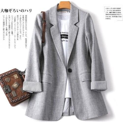 2020 spring and autumn new small suit ladies coat loose shirt skirt black casual autumn comfortable wild work P158