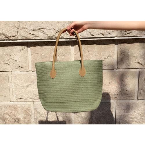 Rattan large capacity totes for women casual wicker woven handbags ladies summer beach straw bag female bali shoulder bag purses