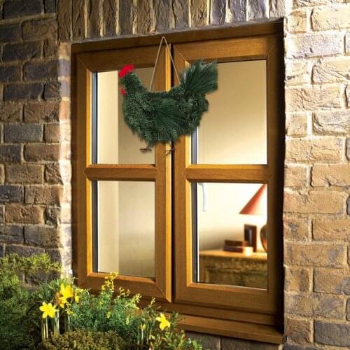 Christmas Rooster Chicken Wreath Christmas Decoration Chicken Wreath Front Door Outdoor Farmhouse Country Home Door Accessories