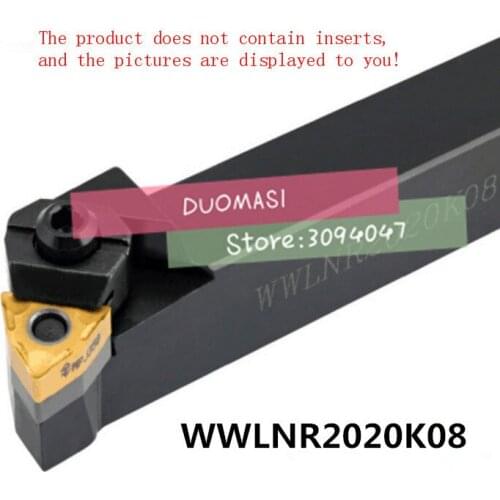 WWLNR2020K08 20*20*125mm CNC Turning Tool, Metal Lathe Cutting Tools,Lathe Machine Tools, External Turning Tool W-Type WWLNR /L