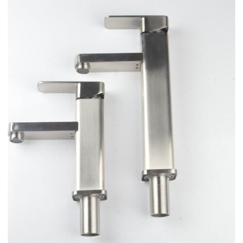 Vidric square stainless steel single handle single hole hot&cold mixer basin faucet toilet wash basin faucet ceramic basin tap