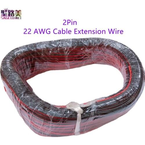 30m-100m 2pin 3pin 4pin 5Pin 6pin 22 AWG Extension Electric Wire Cable Led Connector For 5050 3528 RGBW RGB CCT LED light Stirp