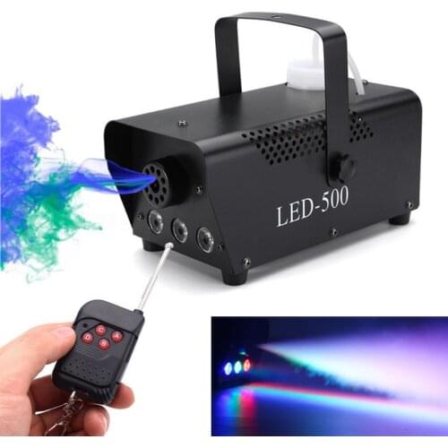 High Quality 500W Fog/Smoke Machine W/ Remote RGB LED DJ Thrower DJ Party Family Ball Leisure Parties Light Smoke Thrower