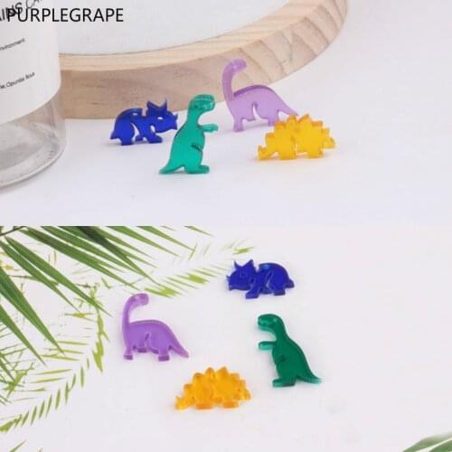 DIY ear jewelry accessories acrylic color cartoon animal funny dinosaur cute ear pendant pendant bracelet material a package 10