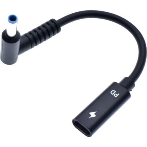USB Type C Female to 4.5*3.0mm Male Dc Plug Converter Laptop Charging Cable Cord for Hp ProBook 430 G3 450 G3 455 G3 470 G3 440