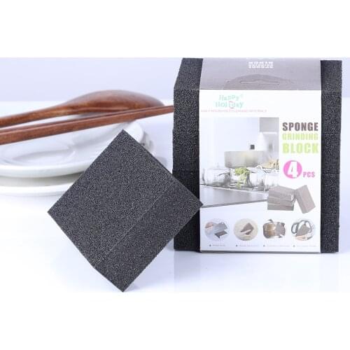 1/4pcs Sponge Magic Removing Rust Cleaning Cotton Kitchen Gadgets Accessories Descaling Clean Rub Pot Kitchen Tools Emery Sponge