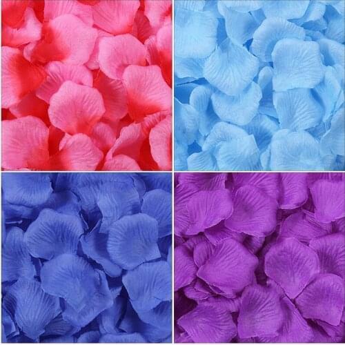 100pcs Wedding Decoration Simulation Rose Colorful Scatter Confetti Silk Rose Petals Artificial Flower Wedding Accessories