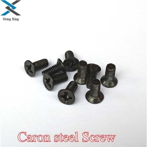 50pcs M2.5 Mini Micro Small Black Carbon steel Cross Phillips Flat Countersunk Head Screw Bolt DIN965 bolt M2.5*3/4/5/6/7/8/10