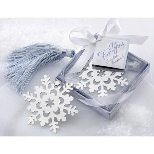 Free shipping Snowflake Bookmarks Wedding Supplies Pendant Gifts Tassel Wedding Favors
