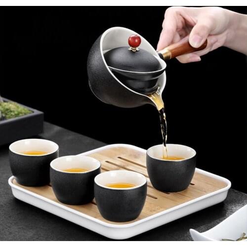 Flowers Exquisite Stone Grinding Shape Tea Set Handmade Tea Pot Cup Set Chinese Tea Ceremony Gift GungFu Tea Cup Teaware Unique
