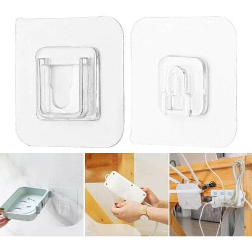 Double-Sided Adhesive Wall Hooks Reusable Magic Hanger Clear Wall Storage Holder Wall-Sticking Hooks for Bathroom Kitchen Office