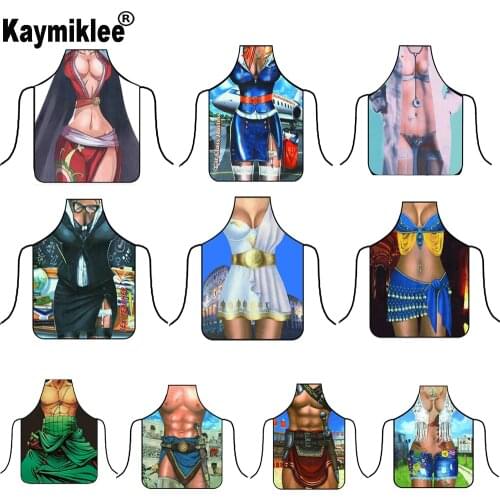10 Colors Aprons of Kitchen Sexy Funny Personalized Digital Printed For Women Man BBQ Cleaning Cooking Apron CWQ033