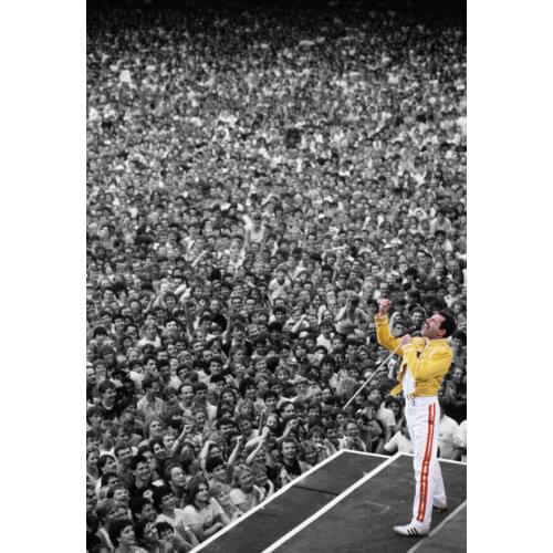 Freddie Mercury Bohemian Rhapsody Rock Music Star Silk Fabric Wall Poster Art Decor Sticker Bright