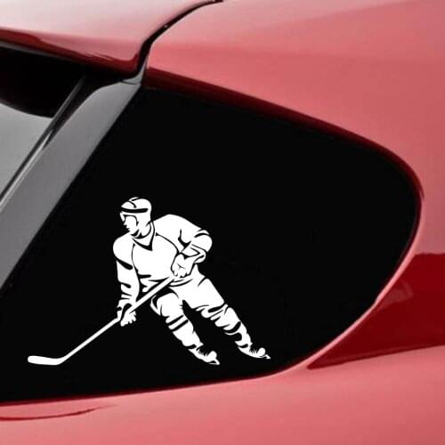 19*12.3CM Interesting Hockey Player Car Body Stickers and Decals Car Styling Decoration Door Window Vinyl Stickers