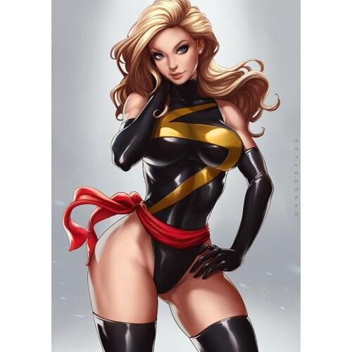 Sexy Super Girl Woman Carol Canvas Paintings Custom Print Japanese Anime Movie Video Game Posters Wall Art Pictures for Bedroom