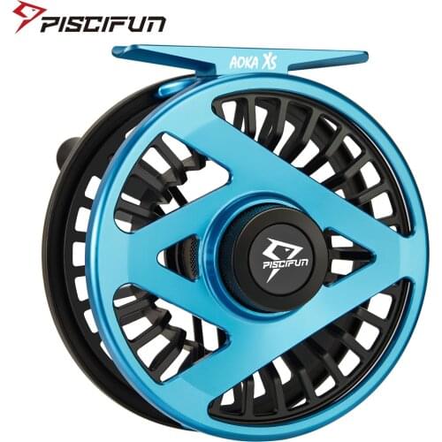 Piscifun AOKA XS Fly Fishing Reel with CNC-machined Aluminium 3 4 5 6 7 8 WT Double Click Carbon Fiber Drag System Fly Reel
