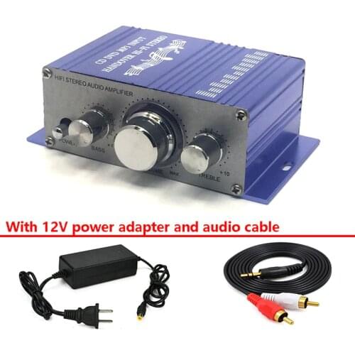 HY2001 With 12V Power Adpter And Audio Cable Mini Power Amplifier HIFI Stereo Amplificador Dac Audio
