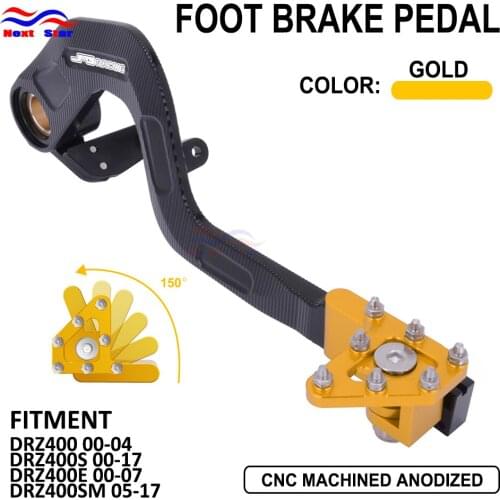 Motorcyle Rear Foot Brake Pedal Lever CNC Aluminum For Suzuki DRZ400 400S DRZ400E 400SM DRZ 400 400 S 400E 400SM 00-05 06-17