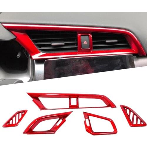 Red Colors Car Interior Full Mouldings Trim Sticker Car Covers Car Accessories For Honda Civic 2016 - 2019 10th Gen Car-Styling