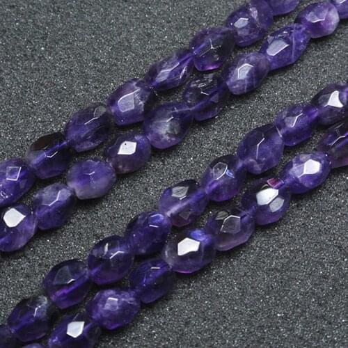 Natural Faceted Freeform Amethysts Beads For Jewelry Making Beads Bracelets For Women Gift 15'' Needlework DIY Beads Trinket