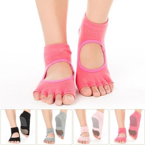 Yoga Toeless Socks Non Slip And Non Skid Sticky Grip Sock Combed Cotton Workout Socks For Women And Girls Doing Pilates Barre Ba