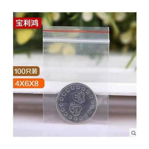 Trumpet thicker ziplock bag closure pocket transparent bags plastic pocket 4 * 6 cm