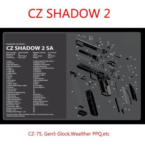 CZ shadow 2 airsoft Gun Cleaning Rubber Mat with Instructions Armourist Bench Mat for CZ 75 gen5 Glcok Walther PPQ SIG RUGER M&P