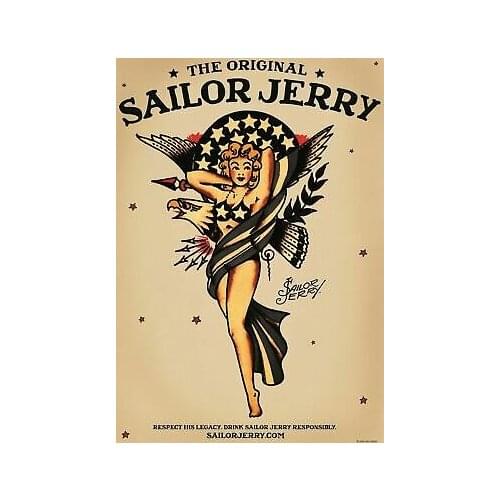 Sailor Jerry Tattoo Art Film Print Silk Poster Home Wall Decor 24x36inch