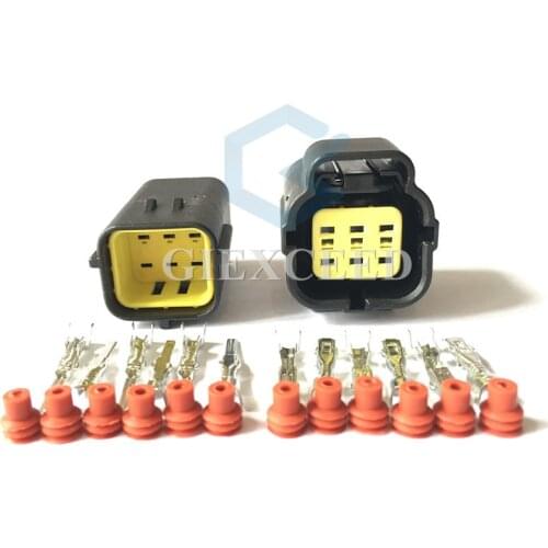 2 Sets 6 Pin 174262-2 174264-2 /174265-7 Waterproof Wire Socket Automotive Accelerator Pedal Sensor Plug For Hyundai Denso