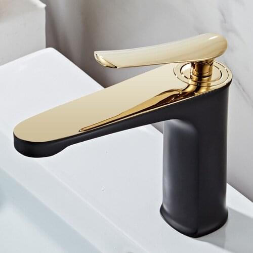 Basin Tap Signle lever Bathroom Basin Sink Faucet Solid Brass Hot & Cold Mixer sink tap Black gold