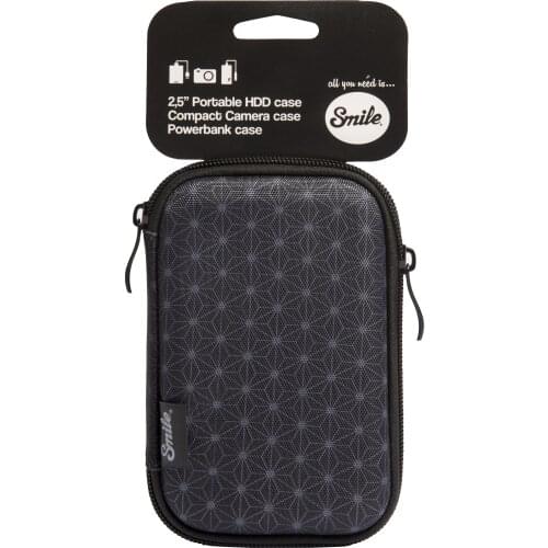 Smile external hard drive case 2, 5 "BlackGeometric with zipper