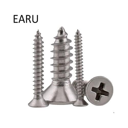316 Stainless Steel T846 Standard Countersunk Cross Phillips Head Self-tapping Wood Screws Bolt M4*8/10/12/16/20-80mm