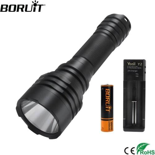 BORUiT C8 Wainlight NM1 LED Flashlight 1000M Lighting Distance Torch Spotlight by 18650 Battery for Camping Hunting