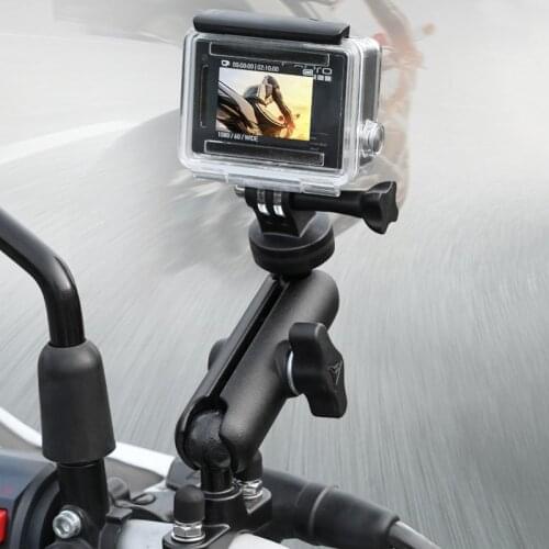 Universal Motorcycle Bike Camera Holder Handlebar Mirror Mount Bracket 1/4 Metal Stand For GoPro Hero8/7/6/5/4/3+ For BMW HONDA