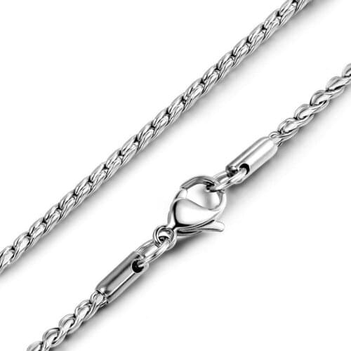 Fashion Titanium Steel Jewelry Two Braided Twist Chain for Necklace Accessories for Men Women Simple Chain never Fade