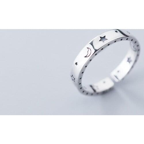 Punk Vintage Moon Star Rings For Women Boho Female Charms Jewelry Men Antique Knuckle Ring Fashion Party Gift