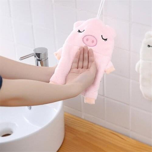 1PC Animal Hand Towel Cartoon Towel For Kids Chidren Microfiber Absorbent Hand Dry Towel Kitchen Bathroom Soft Plush Dishcloth