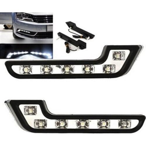 2Pcs 6LED Auto Rijden Lamp Universele L Vorm Mist 12V Drl Dagrijverlichting Kit Auto Styling Super Wit New