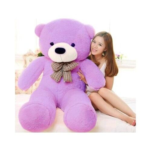 47 inch purple Teddy bear plush toy bear doll throw pillow gift w4089