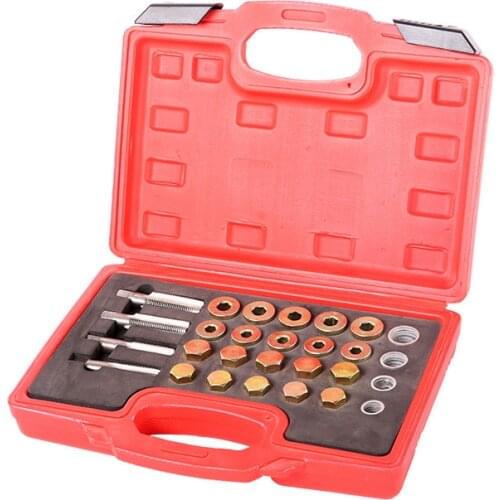 64Pcs Oil Pan Thread Repair Kit Sump Gearbox Drain Plug Tool Set