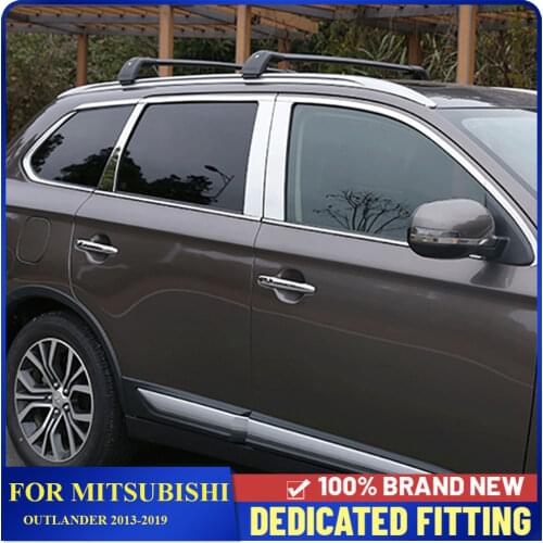 Car Side Door Window Pillar B+C Center Pillar Cover Trims Sticker Accessories For Mitsubishi Outlander 2013 to 2019