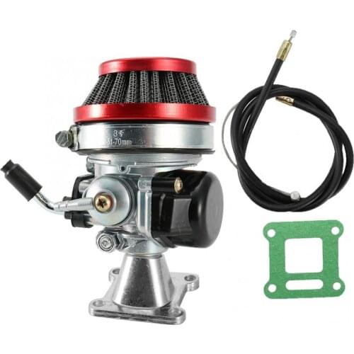 Car Carburetor with Air Filter 2 Stroke Engine Carburetor Air Filter Accelerator Cable for Most 49cc Chinese pocket bike ATV