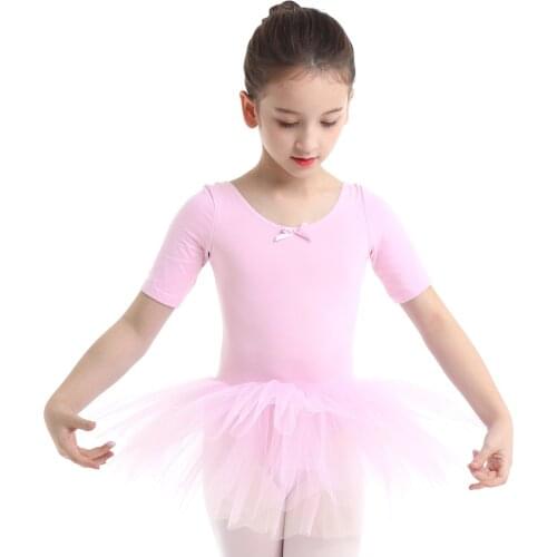 Girls Ballet Tutu Dress Soft Kids Gymnastics Ballerina Tulle Skirted Leotard White Swan Lake Ballet Performance Costume Tutu New