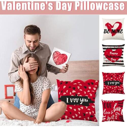 Valentines Day Pillowcase Decorative Sofa Cushion Case Bed Pillow Cover Home Decor Car Cushion Cover Cute Pillow Case
